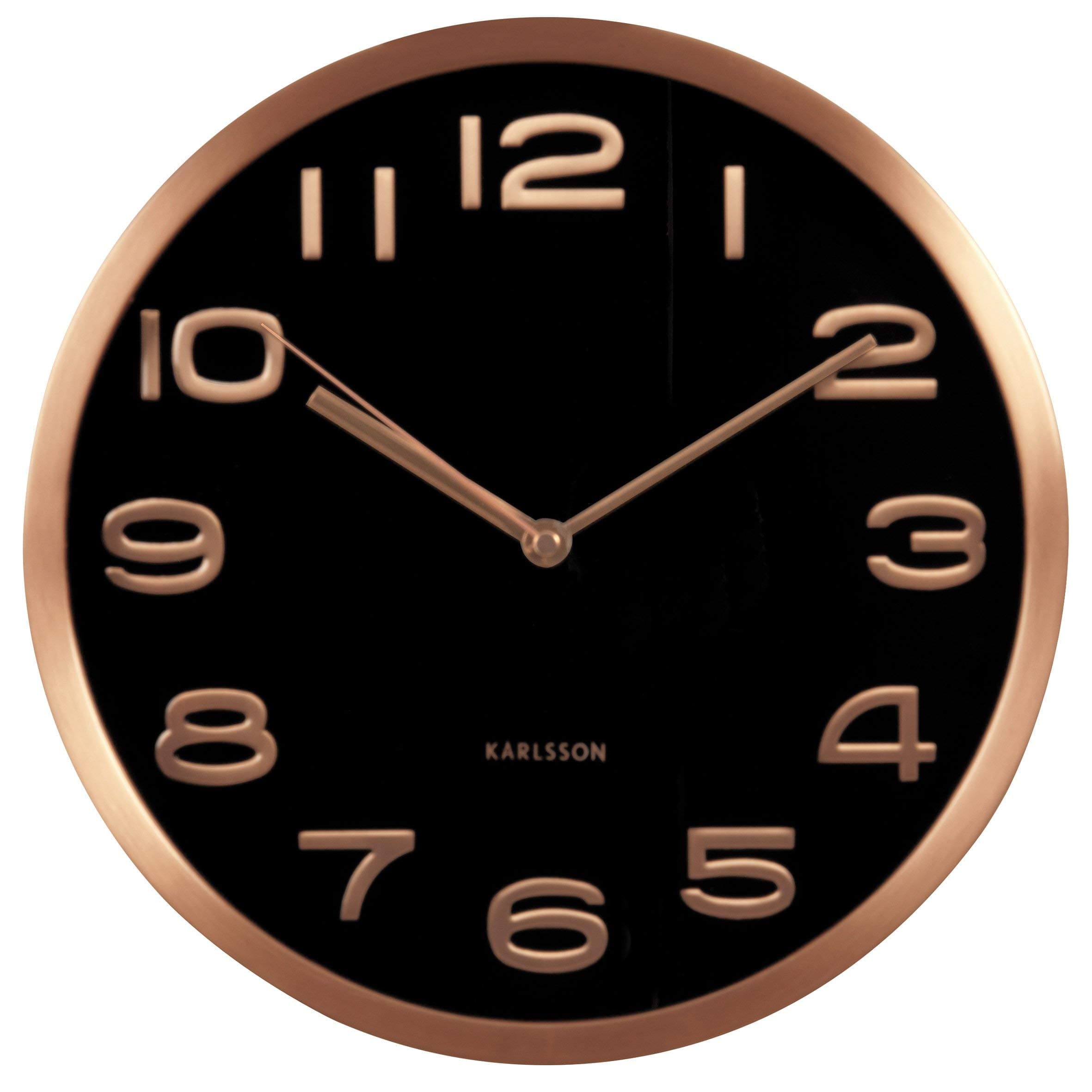 Karlsson Maxie Cooper Wall Clock, Copper, Black, 30 cm