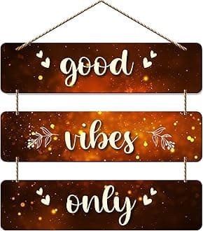 Good Vibes Only Wooden Wall Hanger for Home Decor | Office | Gifts | Bedroom | Living Room | Quotes Decorative Items | Wall Hangings for Home Decoration | Artworks (WH_5301N)
