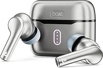 boAt [New Launch] Airdopes 141 Pro Buds, 13mm Drivers, Metallic Finish, 60HRS Battery, 4Mics ENx, Fast Charge, IPX5, v5.3 Bluetooth Earbuds, TWS Ear Buds Wireless Earphones with mic (Surfer Silver)