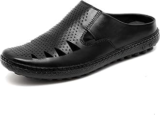 Men's Genuine Leather Back Open Half Sandals