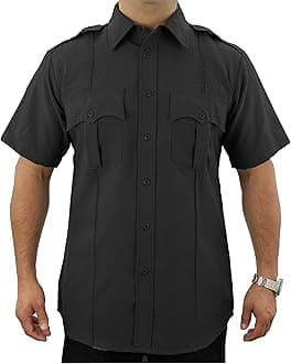 First Class 100% Polyester Short-Sleeve Men's Uniform Shirt Navy Blue
