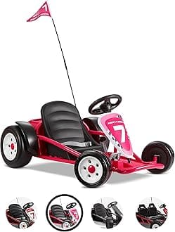 Radio Flyer Ultimate Go-Kart Pink, 24 Volt Outdoor Ride On Toy | Ages 3-8