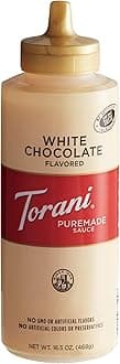 Torani Puremade Sauce, White Chocolate Flavor, Squeeze Bottle, GMO Free & Gluten Free, 16.5 Oz. 468g