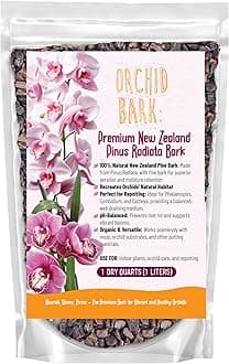 Premium Orchid Bark for Potting Mix – Ready-to-Use Pine Bark for Indoor Plants, Orchid Repotting & Soil Mix Creation, Ideal Orchid Medium (1 Quart)