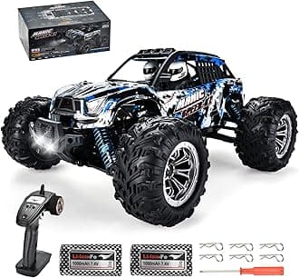 TENSSENX 1:14 Scale All Terrain RC Cars, 40KM/H High Speed Remote Control Car, 4WD Off Road Hobby RC Trucks with Headlight and Two Rechargeable Batteries for Kids and Adults…