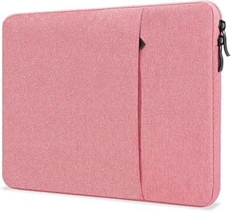 ProElife 13-Inch Laptop Sleeve Case for 2024-2022 MacBook Air 13.6 inch with Apple M3 M2 Chip & 2022 MacBook Pro 13.3 inch M2 Chip Accessory Traveling Carrying Canvas Bag Cover Simple Case (Pink)