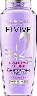 Elvive Hyaluron Plump Hydrating Shampoo for Dehydrated, Dry Hair Infused with Hyaluronic Acid Care Complex, Paraben-Free, 12.6 Fl Oz