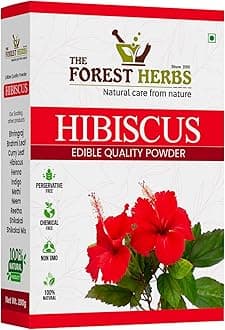 The Forest Herbs Natural Care From Nature Hibiscus Flower Powder 200g (Pack Of 1) | Ideal for Hair pack, Face pack, Eating, and Hibiscus tea | Gudhal Ka Phool Powder | 100% Pure and Natural, No Preservatives