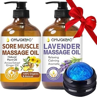 - Massage Oil for Massage Therapy,Lymphatic Drainage-Ginger Oil Sore Muscle Arnica Oil &Lavender Oil Relaxing Massage Oils for Date Night,Massage Ball, Easter Basket Stuffers for Adults,Easter Gifts Men