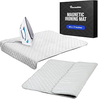 Houseables Ironing Mat, Ironing Pad, Iron Mat, Iron Pad, Dryer Top Protector, Magnetic, Portable, Blanket Cover for Table Top, Countertop, Washer, Travel Board, Quilting, Cloth, Wide, Thick, 33 x 17