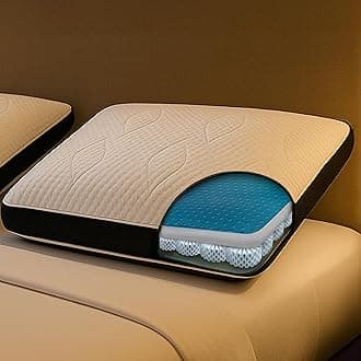 Dark Queen Bed Pillow with Octaspring Technology, Reversible Breathable Gel and Memory Foam for Neck and Shoulder Support, Ideal for Side, Back, or Stomach Sleepers - 1pc