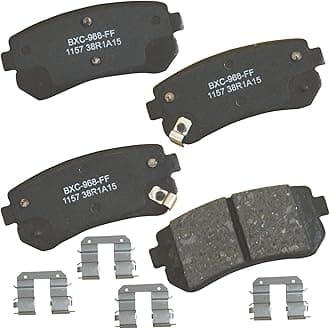 Bendix Premium SBC1157 Ceramic Rear Brake Pads for Select Models Hyundai Accent, Elantra, ix35, Sonata, Tucson, Kia Cadenza, Forte, Forte5, Forte Koup, Optima, Rio, Rio5, Sportage