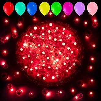 Aogist 100pcs Balloon Lights,Long Standby Time Waterproof Twinkle Mini Light,Battery Powered,Round LED Ball Lamp for Latex Balloon Paper Lantern Party Wedding Christmas Halloween Decorative,Red-Flash
