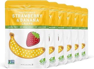 Nature’s Turn Freeze-Dried Strawberry Banana Crisps – Healthy, Gluten-Free, Crispy & Delicious, Plant-Based Snack, Ideal for Cereal, Smoothies, School Lunches, & On-the-Go, Bags of 6 (1.2 oz Each)