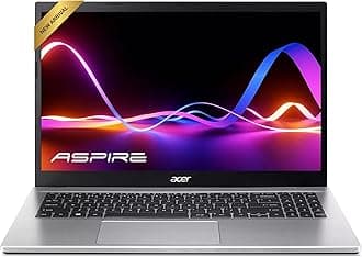 Aspire Premium Slim 15.6" Full HD IPS 1080p Laptop AMD Ryzen 3 7330U Quad-Core Processor, 8GB RAM, 256GB NVMe SSD, Webcam, Wi-Fi 6, Windows 11, No Mouse