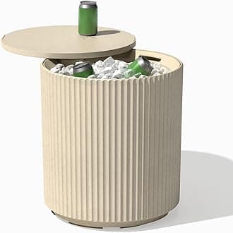 Outdoor Cooler Side Table - 2 in 1 - Designed for use as Outdoor Side Table, Patio Decor and Ice Chest