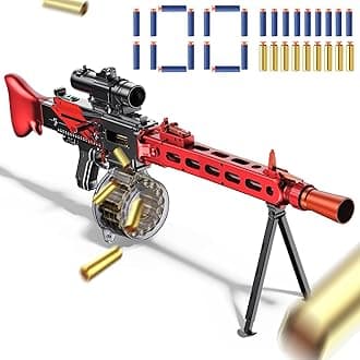 Toy Gun Automatic Sniper for Soft Bullets, 2 Modes Burst Electric Toy Foam Blaster with 100 Darts, Large Magazines, Toys for 18+ Year Old Adults, Birthday Chritmas Gift, Red