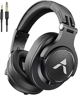 Adcom Sound Master Professional Studio Monitoring DJ Wired Over Ear Headphones with 40mm Drivers, Fashion Design & 2 Detachable Cables (3.5mm & 6.3mm) (Black)
