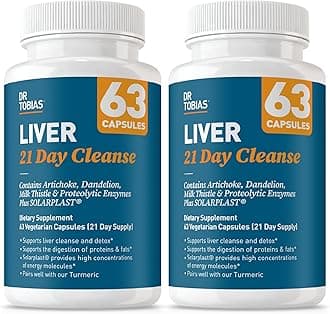 Liver 21 Day Cleanse - Herbal Liver Detox Cleanse with Milk Thistle Dandelion Root & Artichoke Extract | Supports Liver Health & Digestion (63 Vegetarian Capsules (126 Count (Pack of 2))