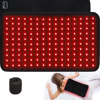 bonodave Red Light Therapy for Body, 19.8" x 12" Infrared Light Therapy Pad XL Large Red Infrared Heating Therapy Wrap Pad Belt for Back Shoulder Leg Relief Home Office Use, Ideal Gift