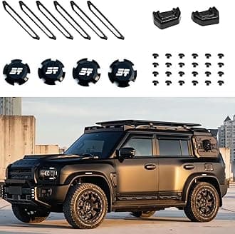 Matte Black Roof Rack, Wheel Covers, Bumper Hooks Compatible with Jetour T2 2023-2025 Models [36 decorative pcs]