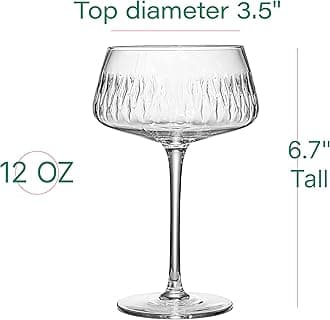 GLASSIQUE CADEAU Vintage Tropical Flamingo Belle Coupe Glasses | Set of 4 | 12 oz