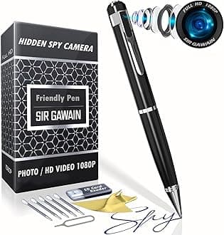 Hidden Spy Camera Pen 1080p | Nanny Camera Spy Pen Full HD Loop Recording or Picture Taking | Wireless Hidden Security Cam with Wide Angle Lens, Discrete Rechargeable (C-118)