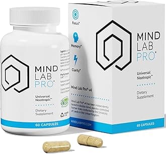 Mind Lab Pro® MLP® v4 Universal Nootropic™ Brain Booster Supplement for Focus, Memory, Clarity, Energy - 60-Count - Plant-Based, Naturally Sourced Memory Vitamins for Better Brain Health, Made in USA