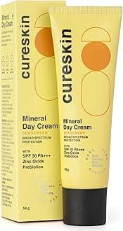 Mineral Day Cream Sunscreen Matte Finish SPF 30 PA+++ | Broad Spectrum Sun (UVA, UVB & IR) Protection | Zinc Oxide with Prebiotics, 50 g (Pack of 1)