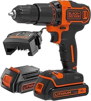 18 V Cordless 2-Gear Combi Drill with Kitbox and 2X 1.5 Ah Lithium Ion Batteries