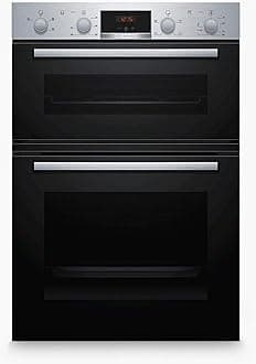 Bosch MHA133BR0B Serie 2 Built-in Double Oven with EcoClean Direct, 3D Hotair and LED display, Stainless steel