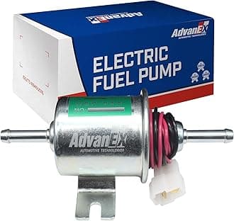 Electric Fuel Pump 12V Universal Low Pressure 5-9 PSI Gas Diesel Inline Metal Solid Petrol Compatible with Carburetor HEP-02A
