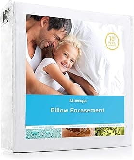 Linenspa Waterproof Pillow Encasement-Blocks Out Liquid, King Pillow Protector