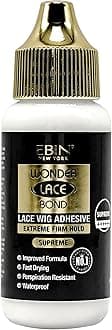 EBIN NEW YORK Wonder Lace Bond Supreme Hold Lace Wig Glue 1.15 Fl Oz Supreme, Maximum Strength, Waterproof, Quick Drying, Latex Free, Long Lasting Invisible Adhesive for Professional Use