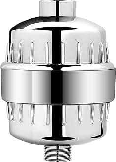 AquaBliss High Output Universal Shower Filter with Replaceable Multi Stage Cartridge-Chrome (SF220), 1 Pack
