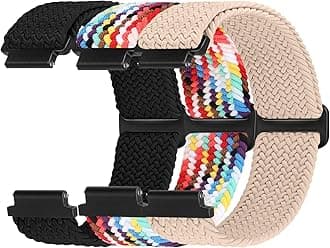 FTYQUEE Braided Nylon Watch Bands Compatible with 16mm 18mm 19mm 20mm 22mm Watch Bands Quick Release Replacement Wristband, Adjustable Stretchy Straps Fabric Bands for Men Women