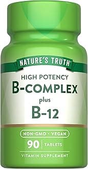 Vitamin B Complex | Plus B12 | 90 Tablets | Vegetarian, Non-Gmo & Gluten Free | By
