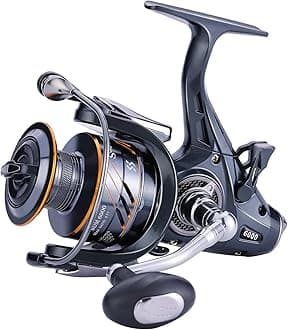 Sougayilang Carp Fishing Reel，5+1 Shielded Stainless Steel BB-Carbon Fiber Drag Carp Reels, for Saltwater or Freshwater Spinning Reels, Fishing Reels