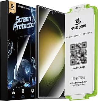 2 Pack for Samsung Galaxy S23 Ultra Screen Protector [PET Film Material Not Glass] 6.8 inch,[100% Fingerprint ID Compatible] Easy Installation Tray, Shock-Resistant, 3D Curved, Bubble Free, Scratch Proof, HD Clear, Case Friendly
