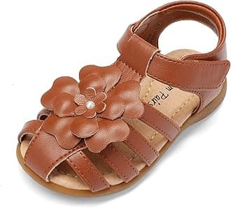 Girls Toddler/Little Kid Closed-Toe Flower Summer Dress Sandals Shoes