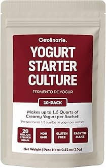 Coolinario Yogurt Starter Culture (10-Pack, 1.5g Sachets) Live Cultures for Homemade Yogurt | Creamy, Thick & Delicious | Regular or Greek Yogurt | Non-GMO, No Preservatives, Gluten Free