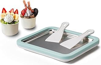 Ice Cream Roll Maker Rolled Ice Cream Machine, Sweet Spot Pan, Instant Cold Plate, Ideal for Making Rolled Ice Cream Soft Serve Slushies Frozen Yogurt Sorbet and Gelatod (Aquamarine)