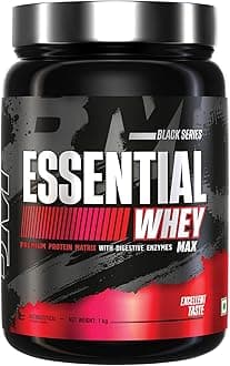 Essential Whey Max (Rich Chocolate)|Whey Protein Concentrate With Digestive Enzymes|No Added Sugar|Faster Muscle & Improved Strength|Daily Protein,1000 Grams
