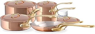Mauviel M'200 B 2mm Polished Copper & Stainless Steel 11-Piece Cookware Set With Bronze Handles, Made In France