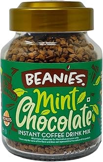 Beanies Mint Chocolate Flavoured Instant Coffee | 50g | Freeze Dried Coffee with Cool Mint & Rich Chocolate