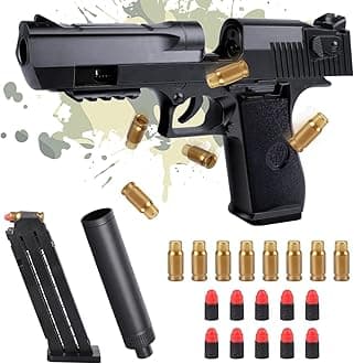 Rdlobu Black Toy Gun, Ideal Toy Guns for Boys and Girls, Featuring Soft Bullets for Action Games, for Teenagers