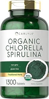 Organic Chlorella Spirulina Tablets | 1300 Count | 50/50 Blend | Non-GMO and Gluten Free Supplement