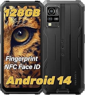 Blackview BV4800 Pro Rugged Phone,Android 14 Phone 8GB+128GB 2TB Expand, 6.56" 5180mAh Smartphone, 4G T-Mobile Dual SIM Rugged Smartphone Unlocked, Cellphone IP69K Waterproof, 3 Card Slots/Face ID