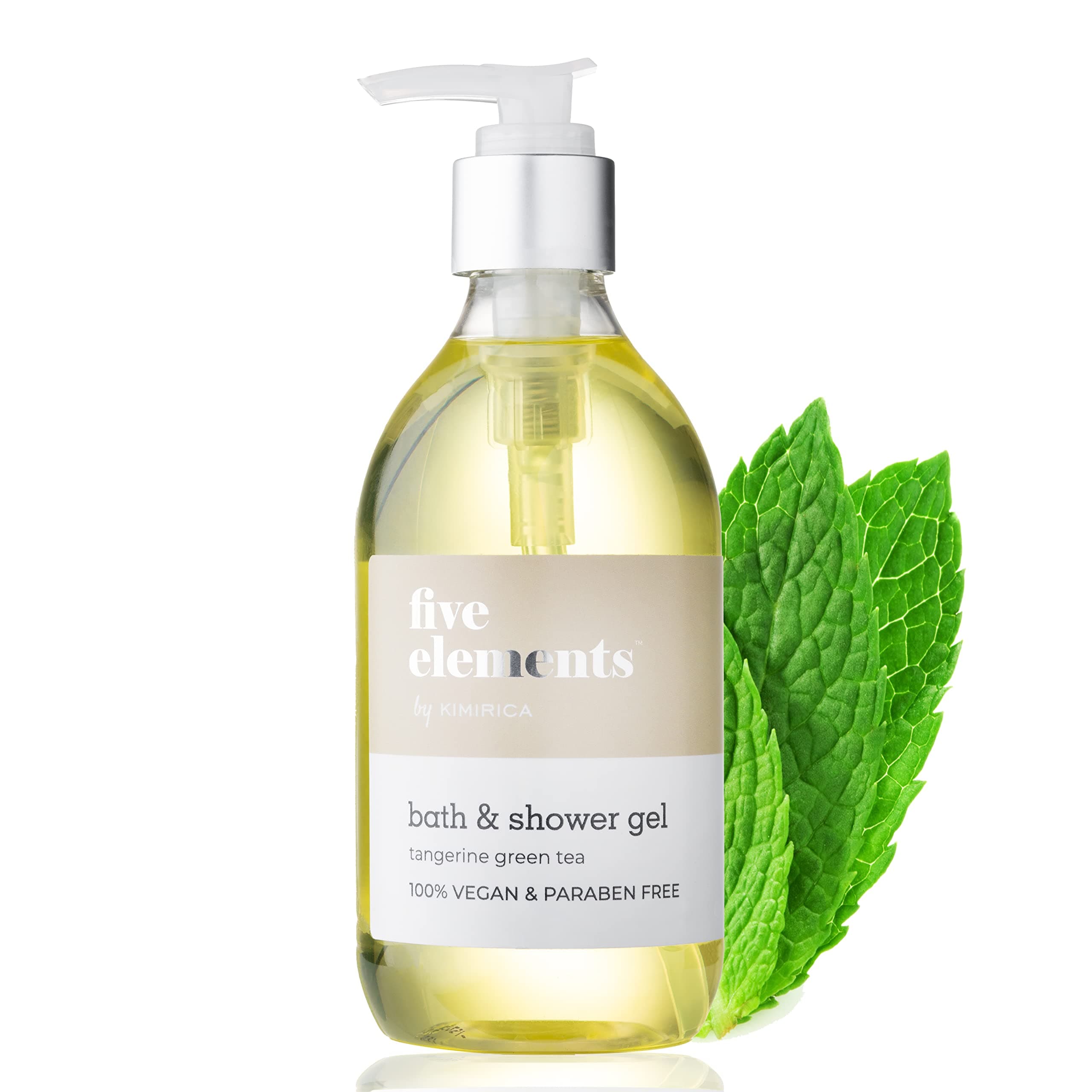 Kimirica Five Elements Refreshing Shower Gel | Long Lasting Freshness | Enriched with Tangerine and Green Tea | Paraben Free | Gentle on Skin |100% Vegan Body Wash | 300ml