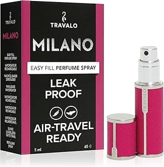Milano Luxurious Portable Refillable Fragrance Atomizer, Hot Pink